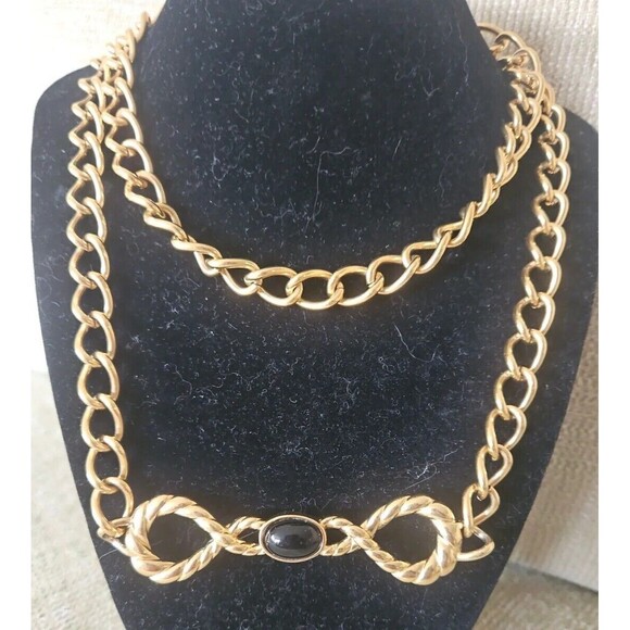 Vintage Monet Necklace Link Rope Opera Length 1960s 1970s - Picture 1 of 5